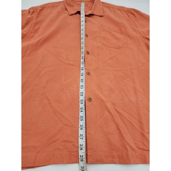 Tommy Bahama Mens Coral 100% Silk Short Sleeve Button Down Hawaiian Shirt XL - Picture 9 of 15